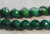 CCS603 15.5 inches 10mm faceted round dyed chrysocolla gemstone beads