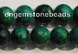 CCS605 15.5 inches 14mm faceted round dyed chrysocolla gemstone beads