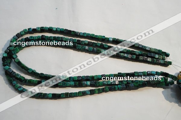 CCS610 15.5 inches 4*4mm cube dyed chrysocolla gemstone beads