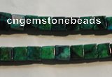 CCS611 15.5 inches 6*6mm cube dyed chrysocolla gemstone beads