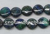 CCS63 16 inches 12mm flat round dyed chrysocolla gemstone beads