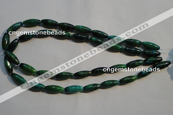 CCS634 15.5 inches 8*20mm rice dyed chrysocolla gemstone beads