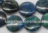 CCS64 16 inches 20mm flat round dyed chrysocolla gemstone beads