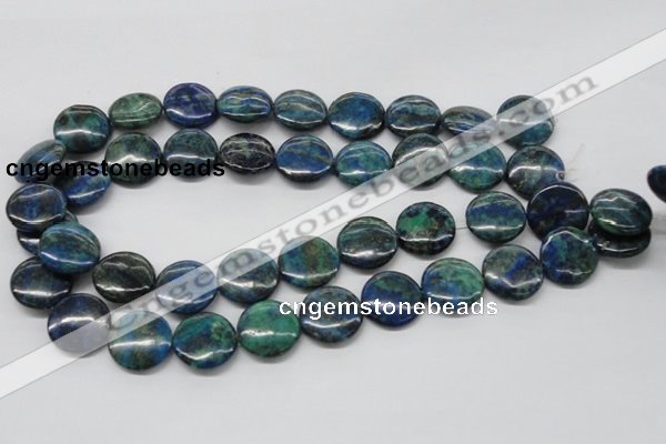 CCS64 16 inches 20mm flat round dyed chrysocolla gemstone beads