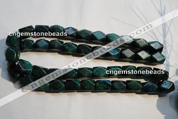 CCS649 15.5 inches 13*18mm faceted cuboid dyed chrysocolla beads