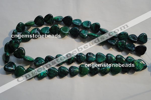 CCS651 15.5 inches 15*15mm heart dyed chrysocolla gemstone beads