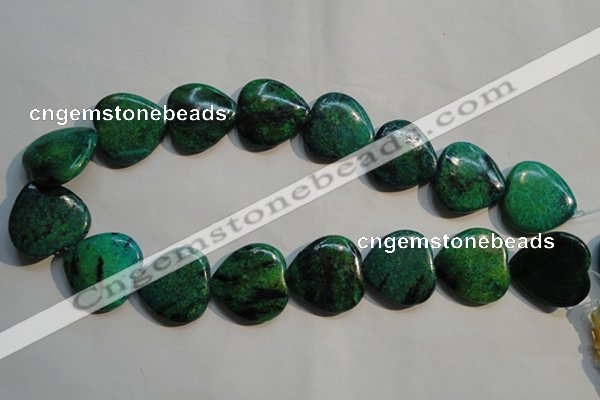 CCS655 15.5 inches 25*25mm heart dyed chrysocolla gemstone beads