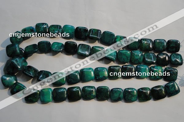 CCS659 15.5 inches 15*15mm square dyed chrysocolla gemstone beads