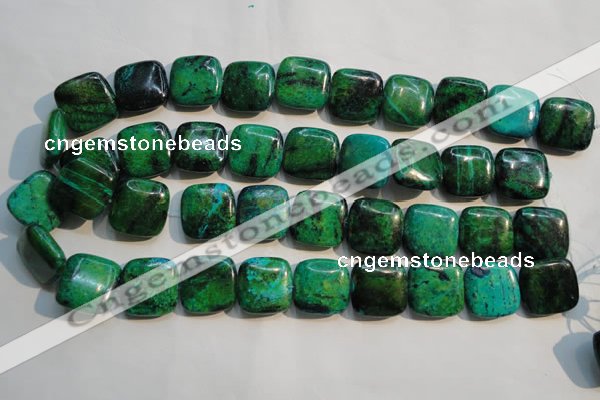 CCS672 15.5 inches 20*20mm square dyed chrysocolla gemstone beads