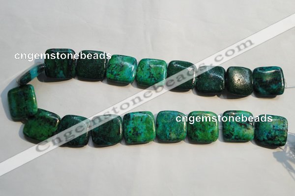 CCS673 15.5 inches 22*22mm square dyed chrysocolla gemstone beads