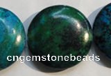 CCS679 15.5 inches 30mm flat round dyed chrysocolla gemstone beads