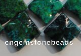 CCS685 15.5 inches 18*18mm wavy diamond dyed chrysocolla beads