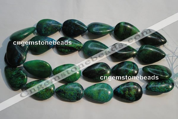 CCS695 15.5 inches 20*30mm flat teardrop dyed chrysocolla beads