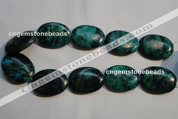 CCS701 15.5 inches 30*40mm oval dyed chrysocolla gemstone beads