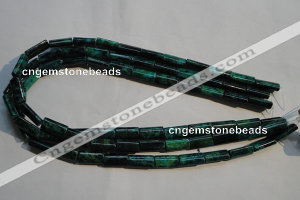 CCS708 15.5 inches 8*16mm flat tube dyed chrysocolla gemstone beads