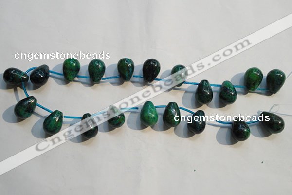 CCS714 Top-drilled 13*18mm teardrop dyed chrysocolla gemstone beads