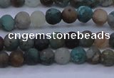 CCS760 15.5 inches 4mm round matte natural chrysocolla beads