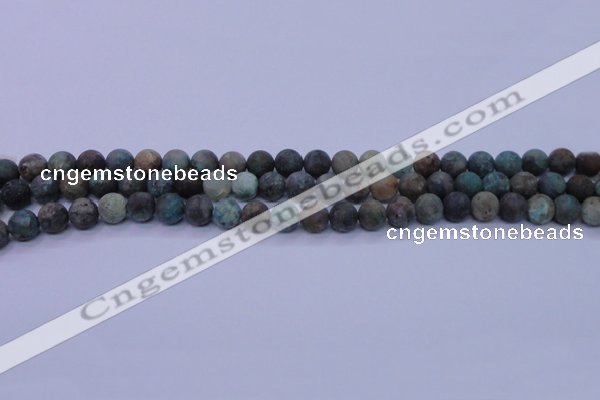 CCS761 15.5 inches 6mm round matte natural chrysocolla beads
