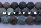 CCS762 15.5 inches 8mm round matte natural chrysocolla beads