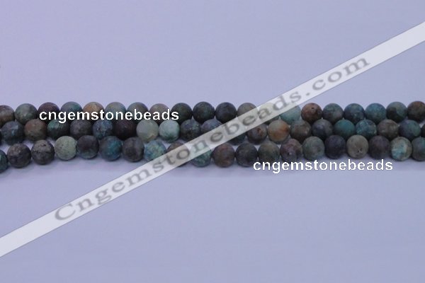 CCS762 15.5 inches 8mm round matte natural chrysocolla beads