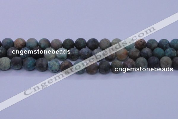 CCS764 15.5 inches 12mm round matte natural chrysocolla beads