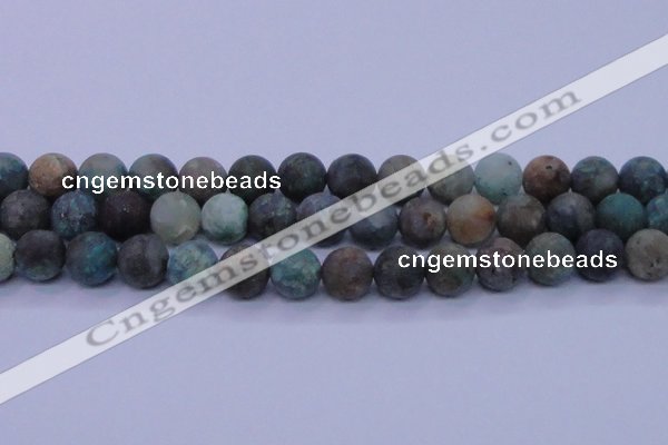 CCS765 15.5 inches 14mm round matte natural chrysocolla beads