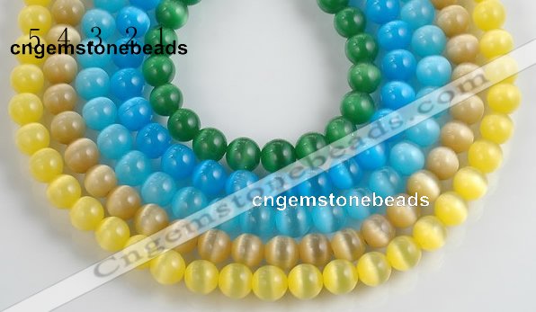 CCT03 10mm different color round cats eye beads Wholesale
