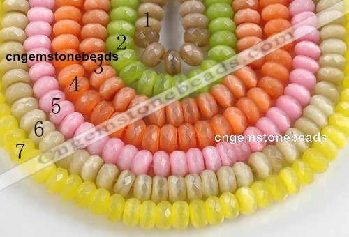 CCT05 14 inch 7*12mm faceted roundel cats eye beads Wholesale