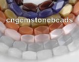 CCT07 14 inches 9*16mm faceted brick cats eye beads Wholesale