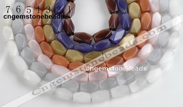 CCT07 14 inches 9*16mm faceted brick cats eye beads Wholesale