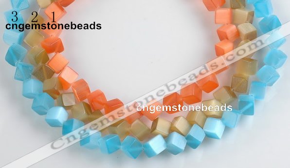 CCT09 8mm different color cube-shaped cats eye beads Wholesale