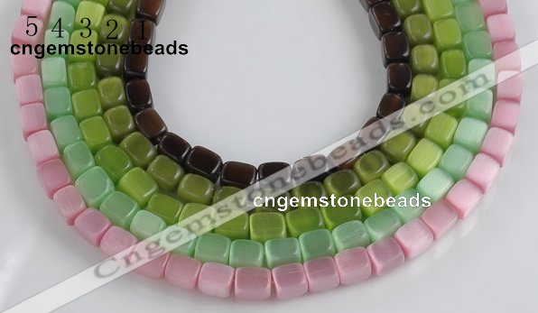 CCT10 8*10mm different color cuboid cats eye beads Wholesale