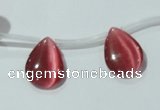 CCT1010 Top-drilled 12*16mm flat teardrop cats eye beads wholesale