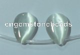 CCT1020 Top-drilled 13*18mm flat teardrop cats eye beads wholesale