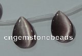 CCT1022 Top-drilled 13*18mm flat teardrop cats eye beads wholesale