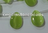 CCT1023 Top-drilled 13*18mm flat teardrop cats eye beads wholesale