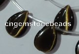 CCT1026 Top-drilled 13*18mm flat teardrop cats eye beads wholesale