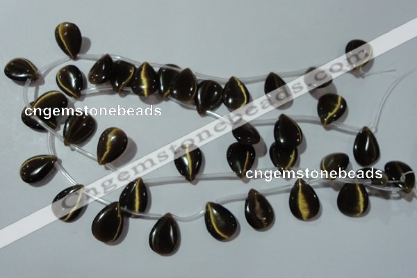 CCT1026 Top-drilled 13*18mm flat teardrop cats eye beads wholesale