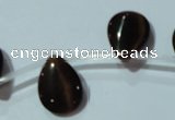 CCT1027 Top-drilled 13*18mm flat teardrop cats eye beads wholesale