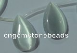 CCT1030 Top-drilled 14*22mm flat teardrop cats eye beads wholesale