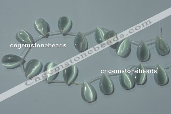 CCT1030 Top-drilled 14*22mm flat teardrop cats eye beads wholesale