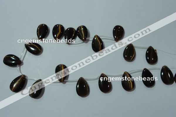 CCT1033 Top-drilled 14*22mm flat teardrop cats eye beads wholesale