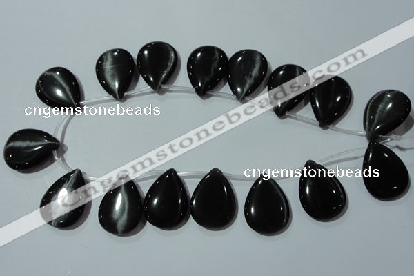 CCT1040 Top-drilled 21*29mm flat teardrop cats eye beads wholesale