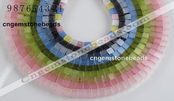 CCT11 Different color 6mm cube-shaped cats eye beads Wholesale