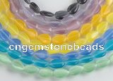 CCT12 14.5 inches 8*12mm flat teardorp cats eye beads Wholesale