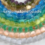 CCT14 10*12mm different color heart cats eye beads Wholesale