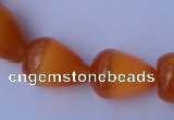 CCT18 14 inches 10*14mm teardrop orange red cats eye beads wholesale