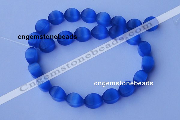 CCT30 14 inches 10*14mm twisted green cats eye beads wholesale