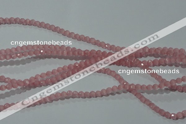 CCT305 15 inches 4mm faceted round cats eye beads wholesale