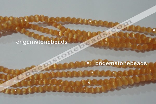 CCT306 15 inches 4mm faceted round cats eye beads wholesale